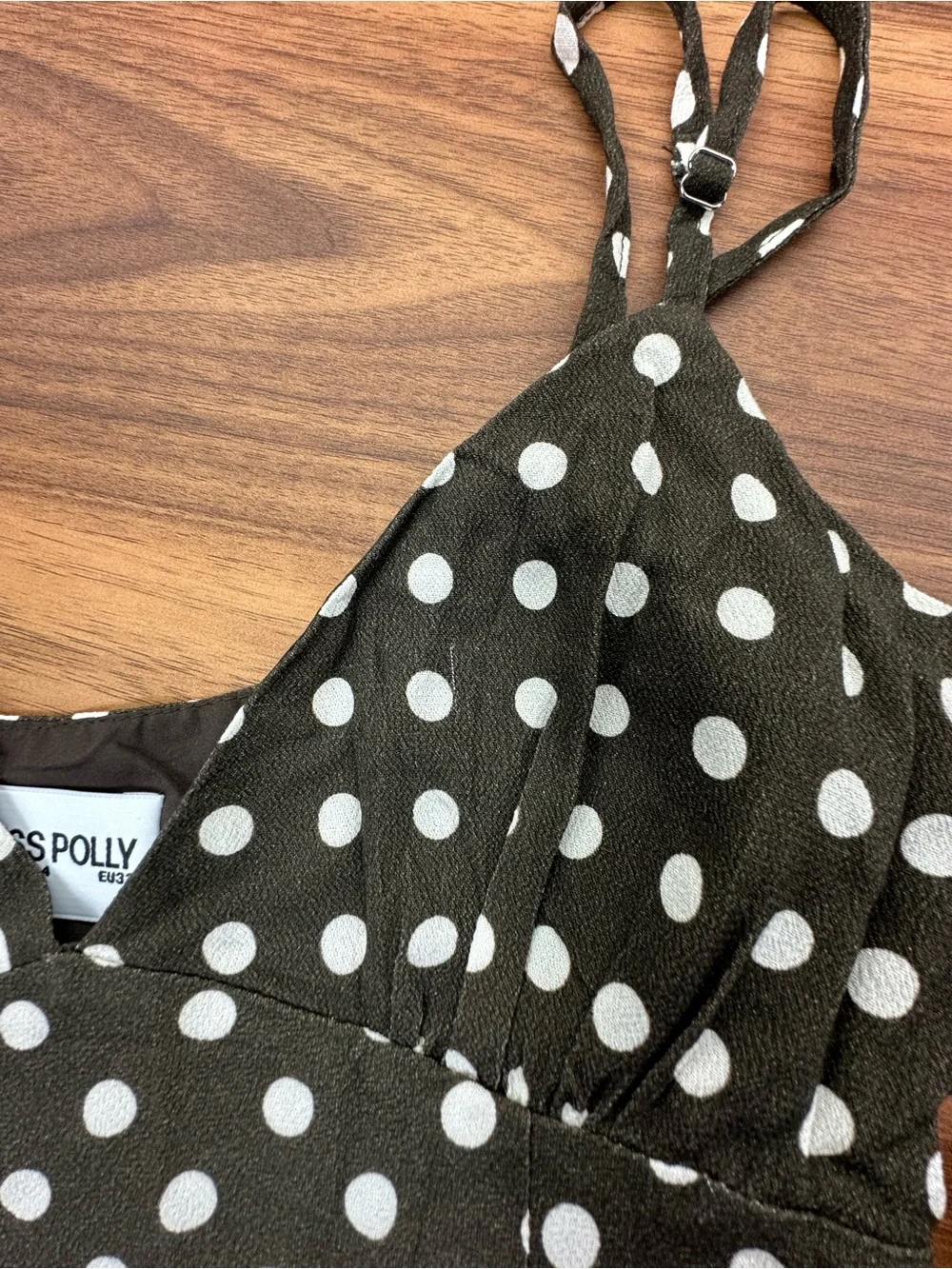 Princess Polly Jorjana Maxi Dress Brown / White Polka Dot - Picture 3 of 4
